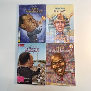 Who Was Louis Armstrong King Tut Michael Jordan March on Washington‎ 4 Books Set